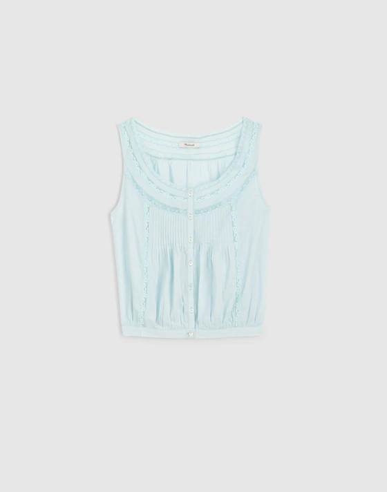 Lace-Insert Pintuck Sleeveless Top | Madewell