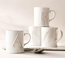 Embossed Alphabet Mug | Pottery Barn (US)