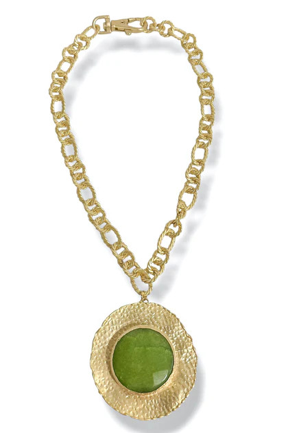 Virtue The Suzanne Lime Gemstone Disc Necklace | The Willow Tree