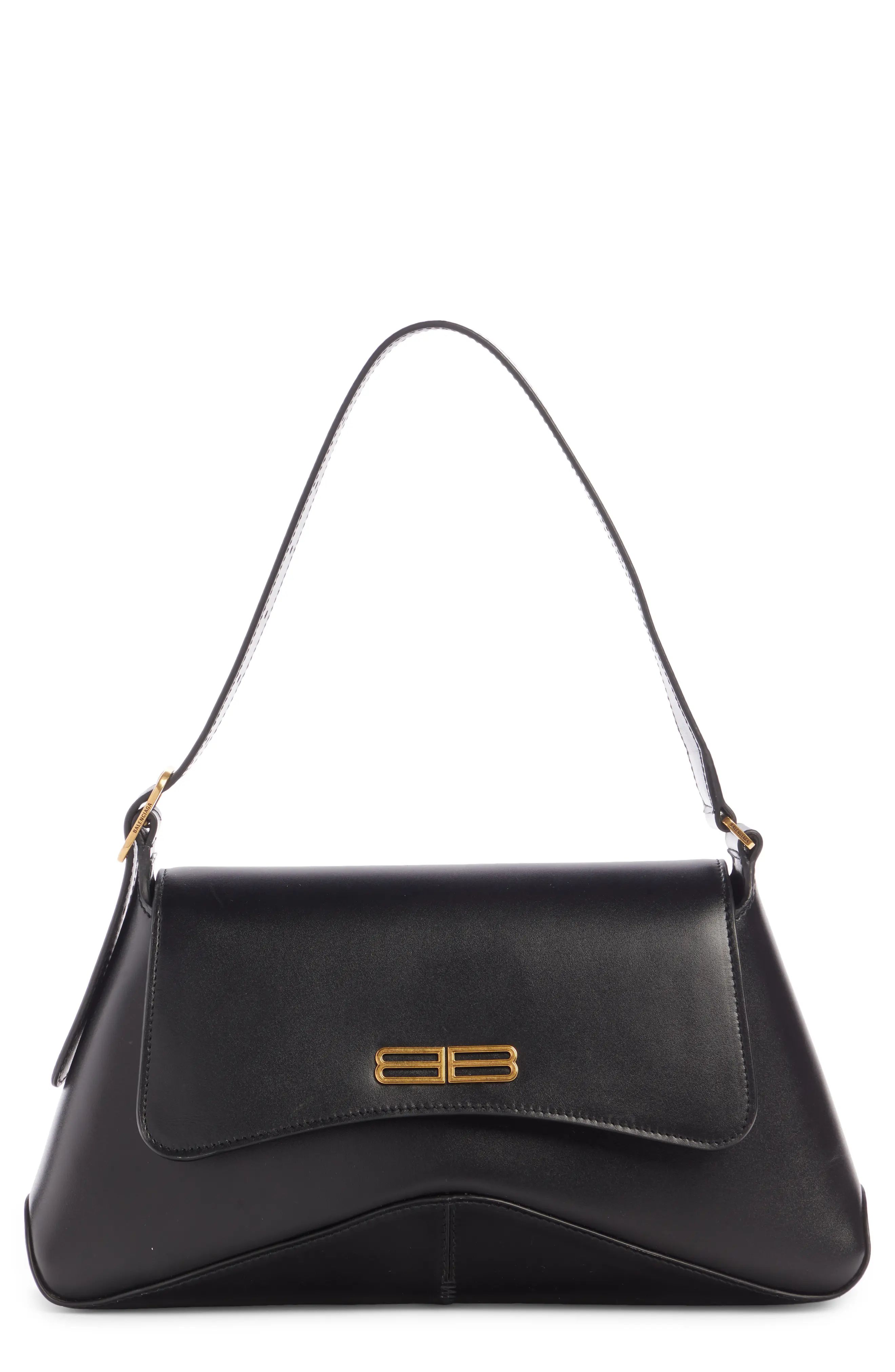 Balenciaga XX Street Medium Leather Shoulder Bag in Black at Nordstrom | Nordstrom