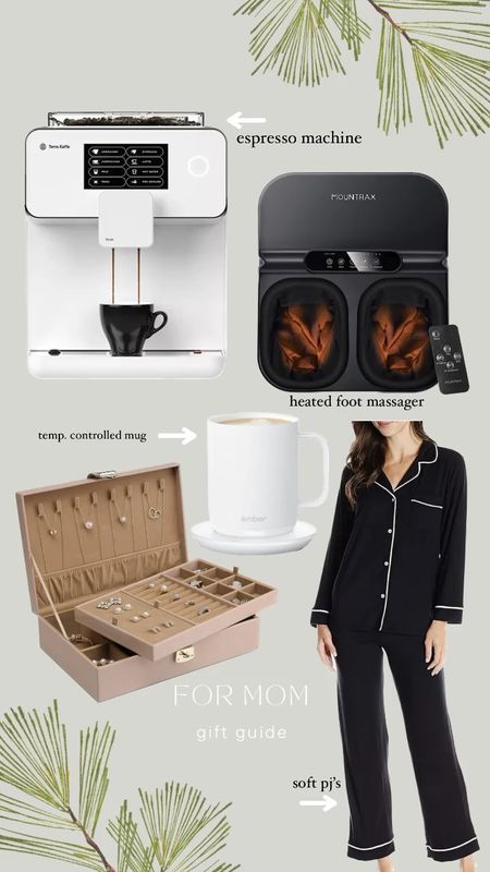 Gift Guide for Mom ❤️
1. Espresso machine
2. Heated foot massager
3. Super soft pj’s
4. Jewelry box
5. Heated mug
and maybe a dyson? 

#LTKCyberWeek #LTKHoliday #LTKGiftGuide
