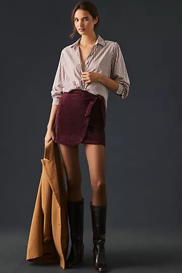 BLANKNYC Faux Suede Wrap Skirt | Anthropologie (US)