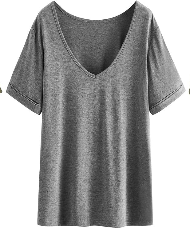 SheIn Women's Summer Short Sleeve Loose Casual Tee T-Shirt | Amazon (US)