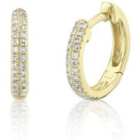 14K Yellow Gold Diamond Pave Small Huggie Hoops Earrings #852 | Etsy (US)