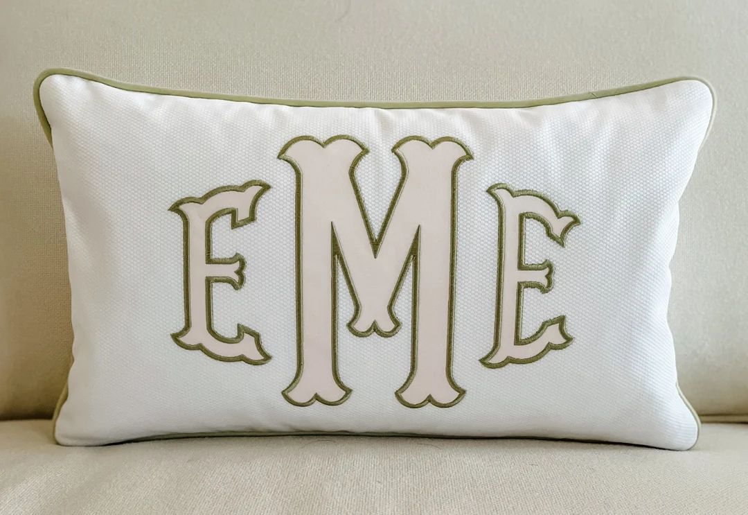 Appliqué Monogram Pillow Cover/custom Embroidered Pillow Cover - Etsy | Etsy (US)