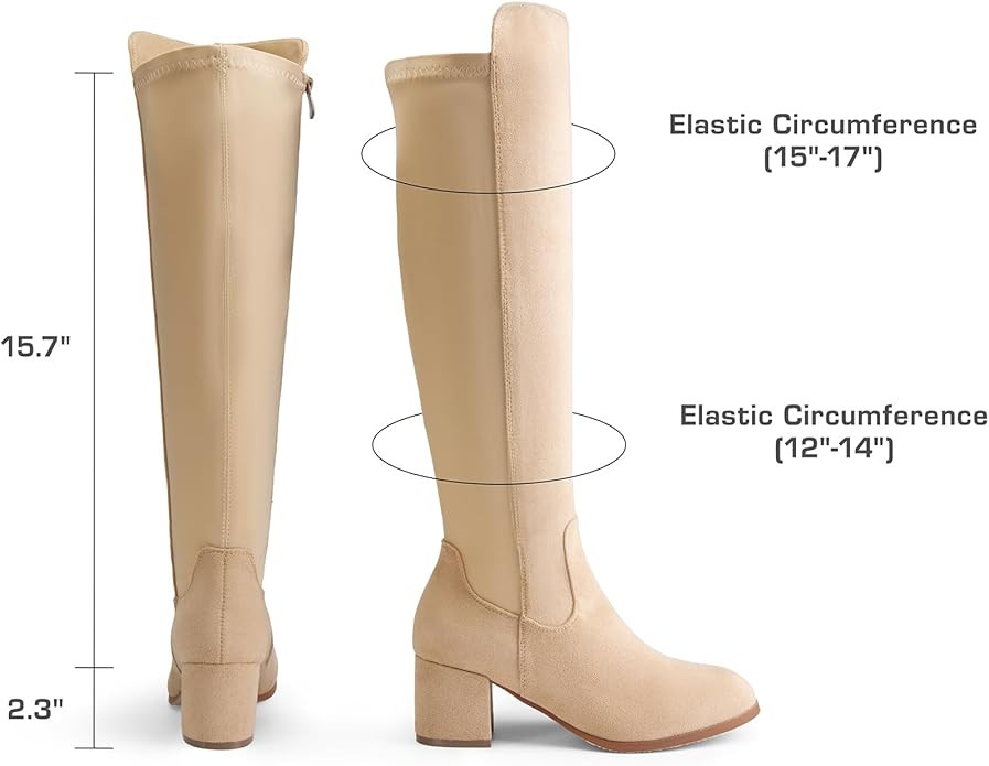DREAM PAIRS Women's Knee High Stretchy Fashion Boots | Amazon (US)