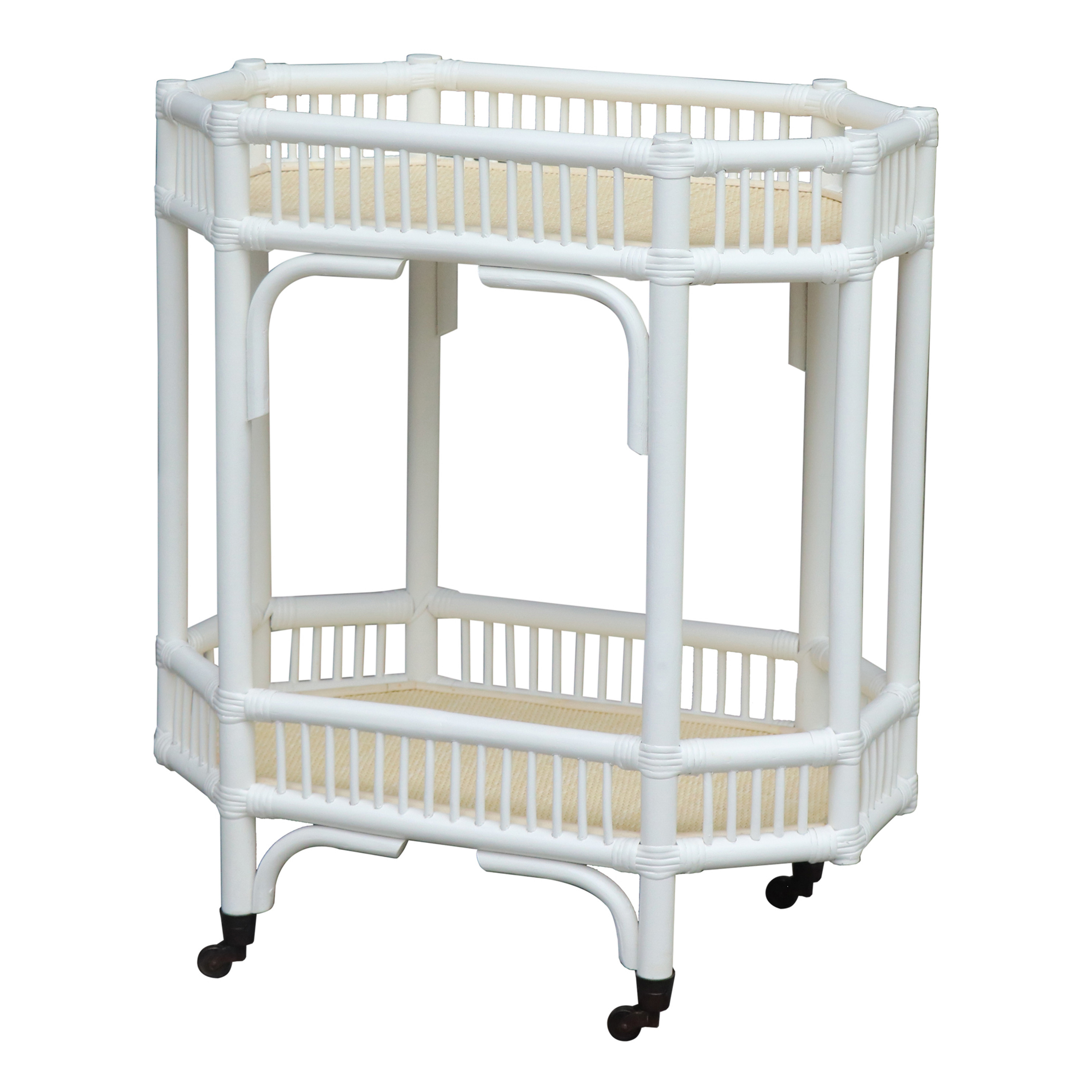 Aldina Cane and Rattan 2 Tier Bar Cart | World Market