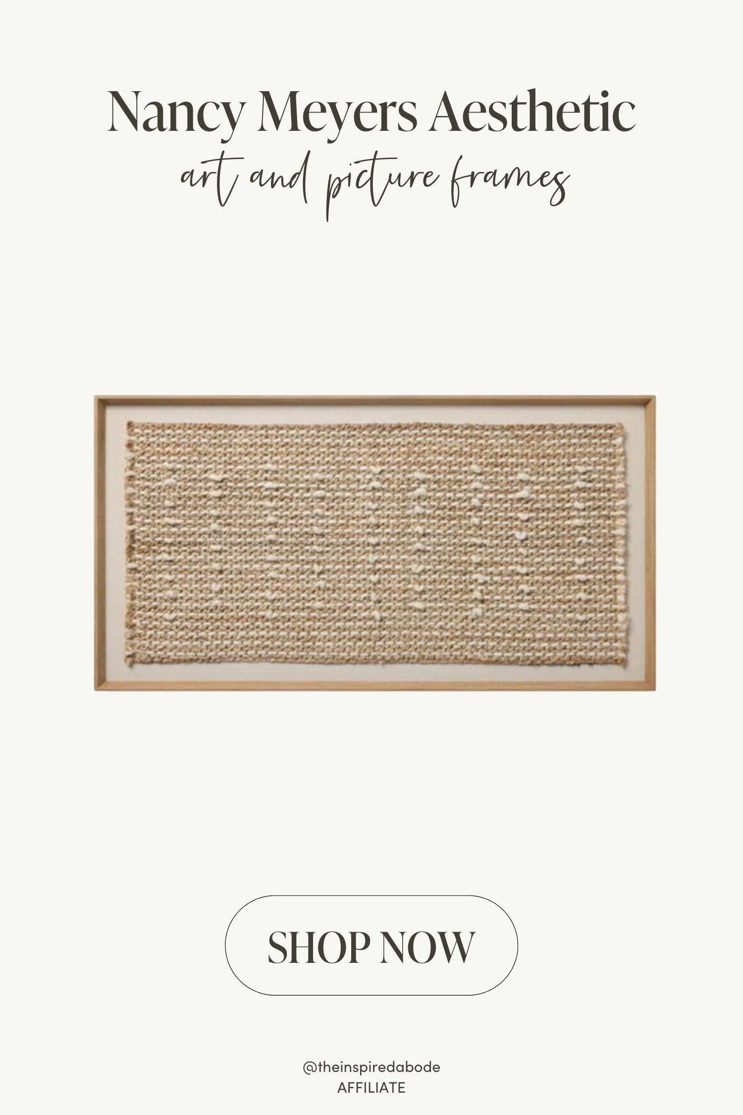 Add soft pattern and warmth with this textile framed wall art. Perfect in neutral living spaces where texture says more than color ever could – we love it for a Nancy Meyers-inspired aesthetic or even a coastal living room! 

 #LTKHome