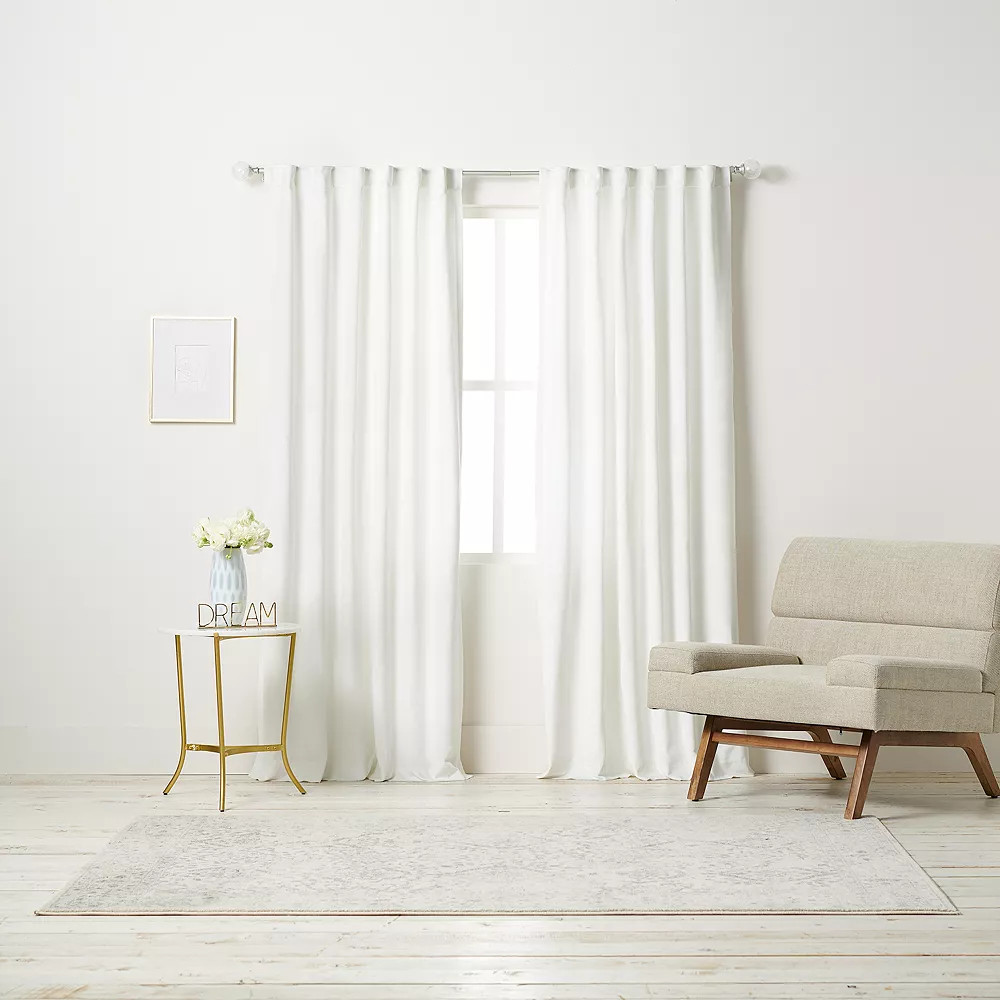 LC Lauren Conrad Snow White Velvet 100% Blackout Window Curtain | Kohl's
