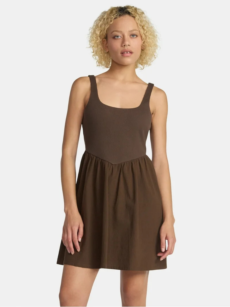 No Boundaries V-Waist Mini Tank Dress, Women's | Walmart (US)