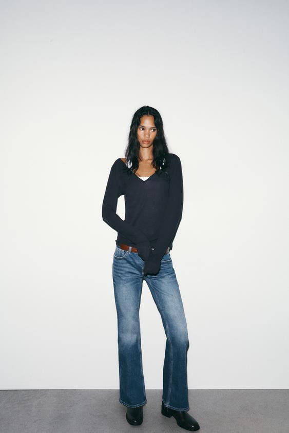 TRF LOW RISE BOOTCUT POCKET JEANS | Zara US