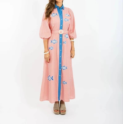 Lyla Dress In Fish Applique | Shop Simon