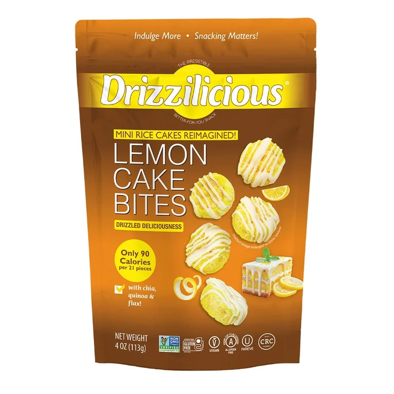 Drizzilicious Lemon Cake Mini Rice Cake Bites, 4 oz | Walmart (US)