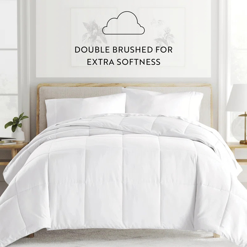 Nlasa All Season Down Alternative White Comforter | Wayfair North America