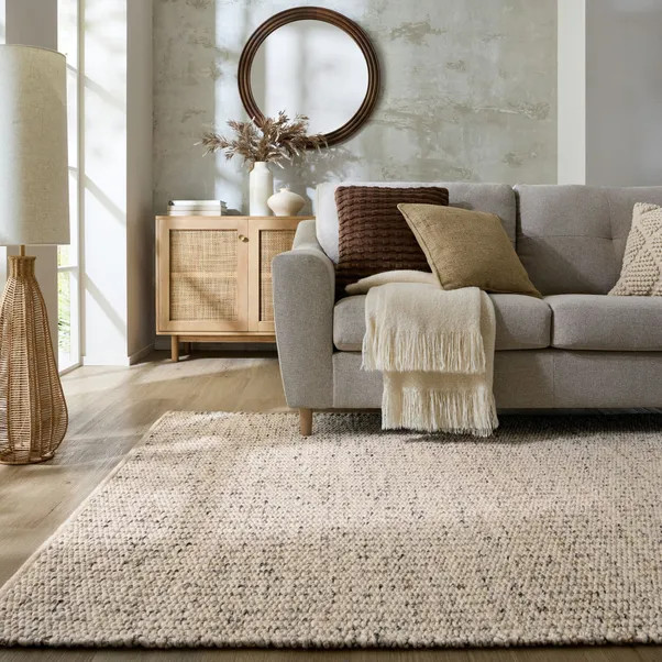 Flecked Braided Wool Rug | Dunelm