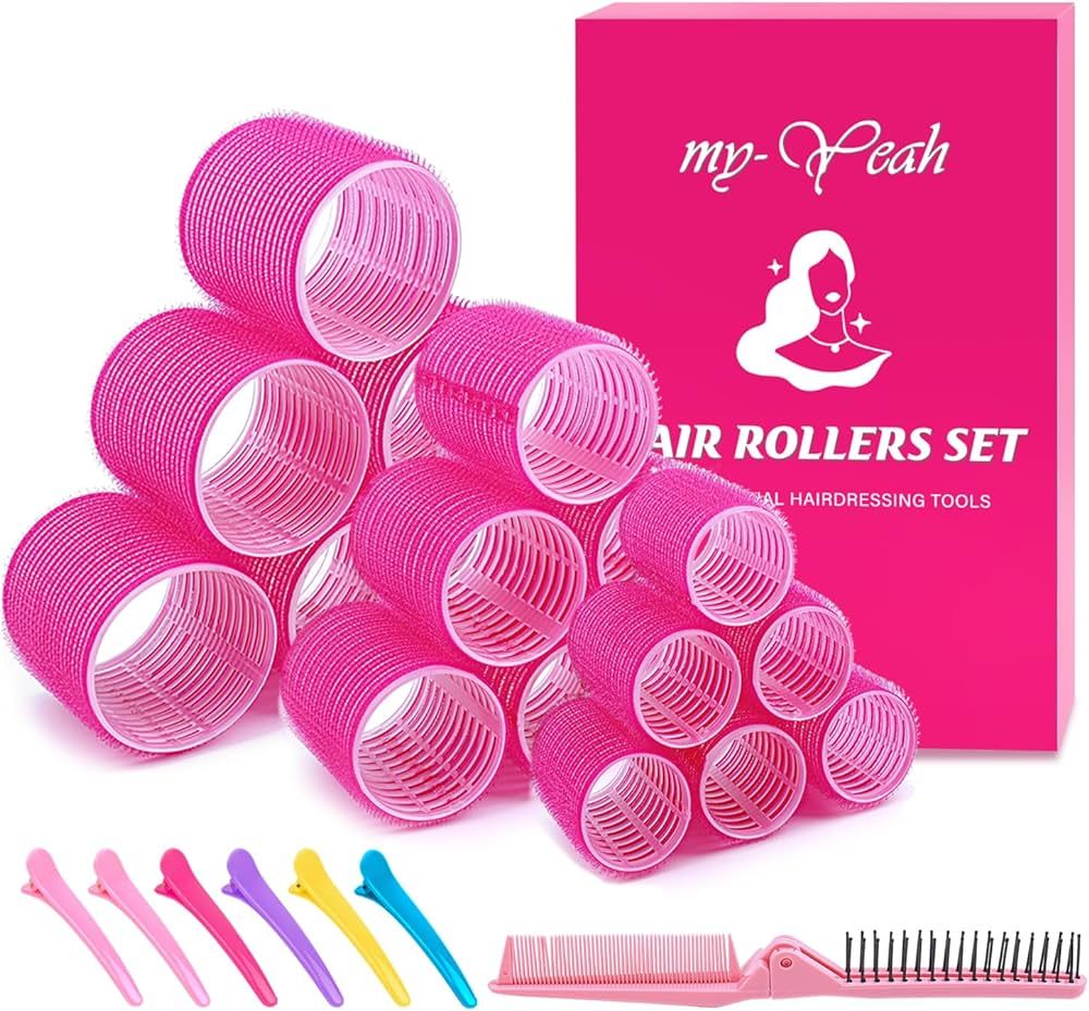 Self Grip Hair Curler Rollers Set 31Pcs,Hair Roller For Long Medium Short Thick Fine Thin Hair Ba... | Amazon (US)