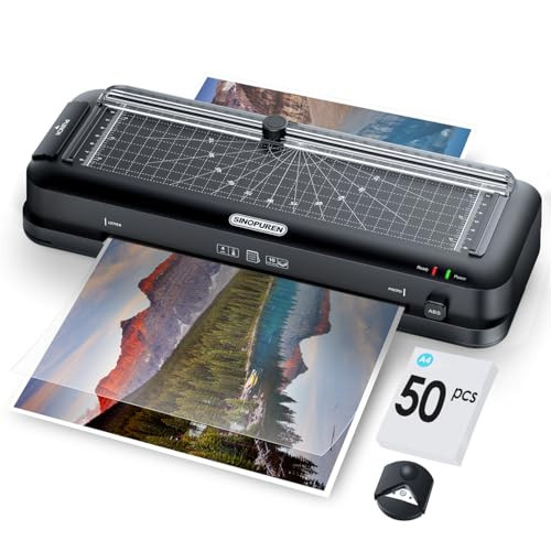 Teacher Laminator Kit, 5-in-1 Laminator with Built-in Paper Trimmer, Hole Punch & Corner Rounder, 50 Laminating Pouches, Fast 3-Min Warm-Up, Jam-Free for Teacher or Craft | Amazon (US)