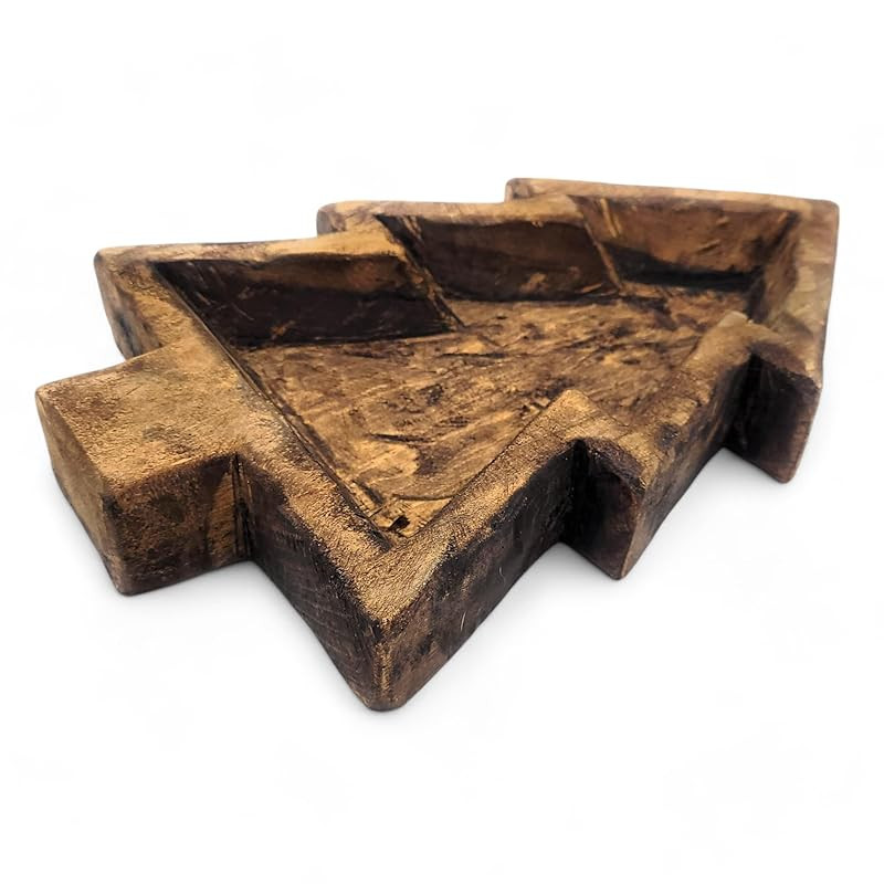 13"-14.5" Tree Bowl- Wooden Bowl Wood Dough Bowl- Christmas Tree Dough Bowl | Amazon (US)