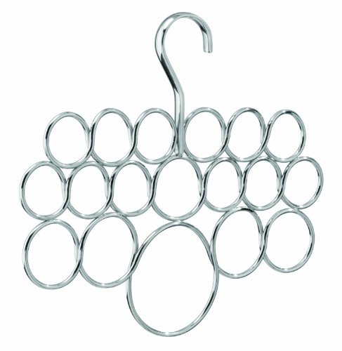 iDesign Axis Metal Loop Scarf Hanger, No Snag Closet Organization Storage Holder for Scarves, Men's Ties, Women's Shawls, Pashminas, Belts, Accessories, Clothes, 18 Loops ,0.3" x 9.9" x 11.2", Chrome | Amazon (US)