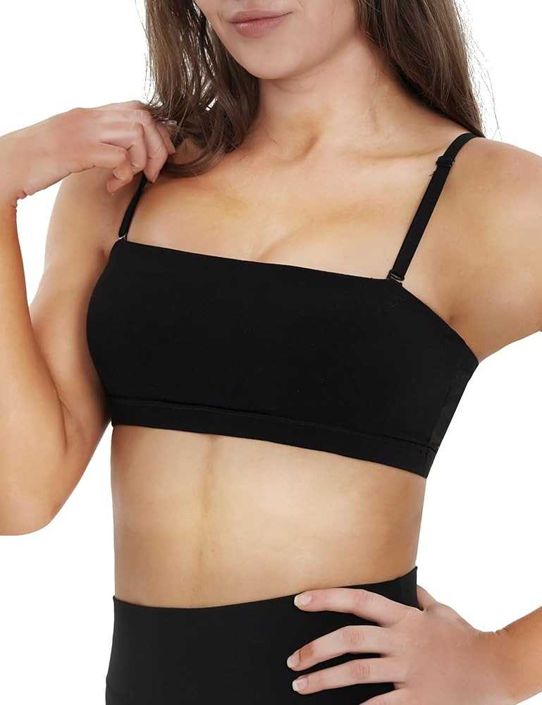 NVS Bandeau Sports Bras for Women Detachable Straps Padded Bralette Bra Yoga Fitness Workout Crop... | Amazon (US)
