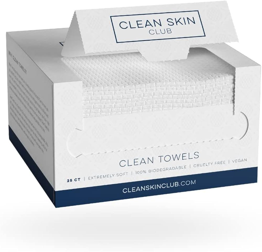 Clean Skin Club Clean Towels, USDA Certified 100% Biobased Dermatologist Approved Face Towel, Dis... | Amazon (US)