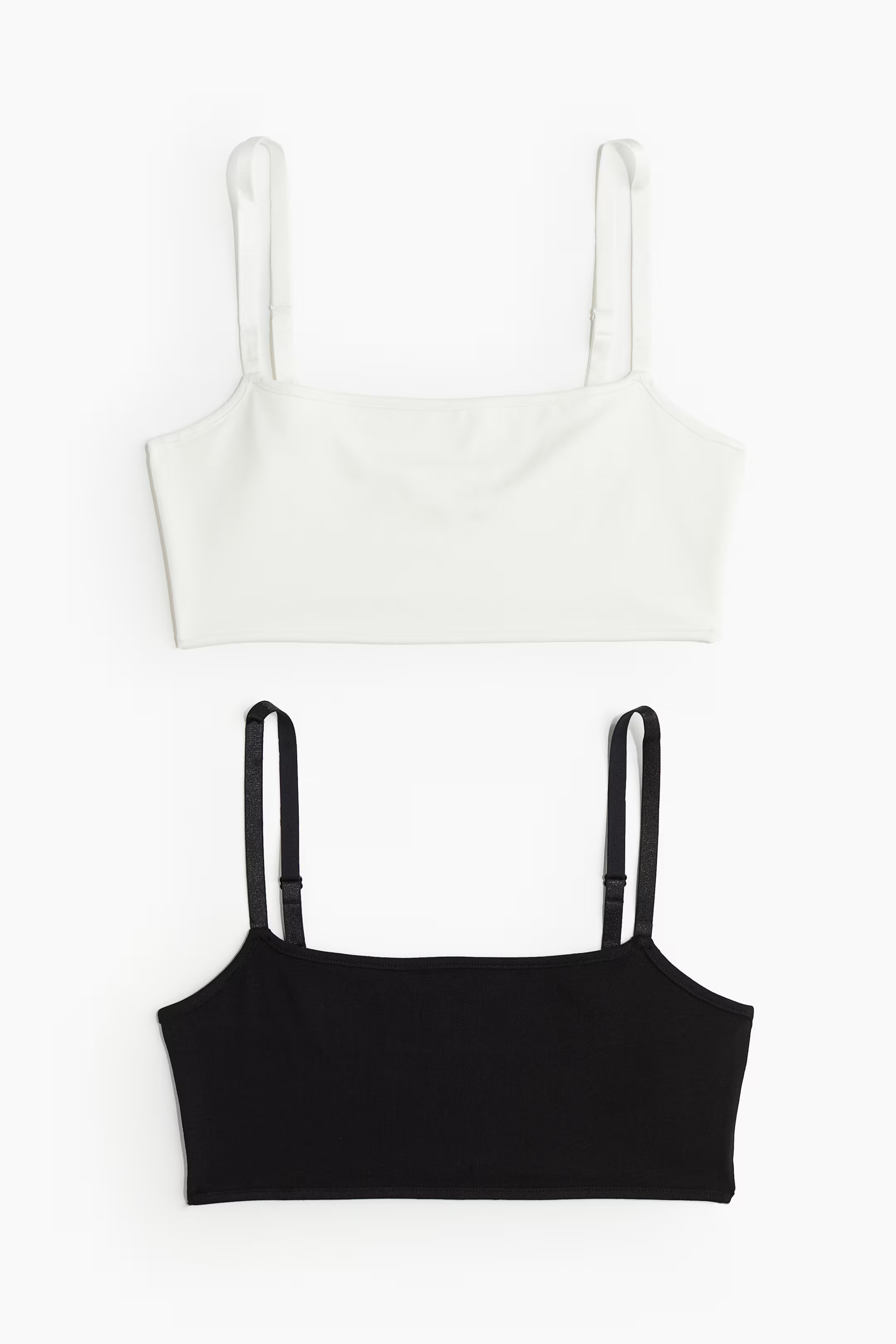 2-pack Non-padded Soft Cotton Bras - Black - Ladies | H&M CA | H&M (US + CA)
