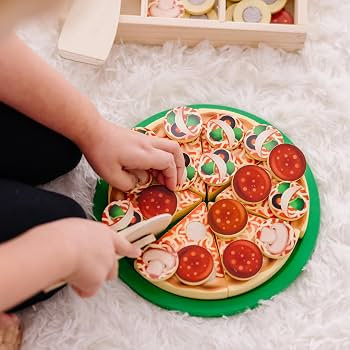 Melissa & Doug Pizza Party Wooden Pretend Play Food Set With 36 Toppings, Preschool Toy Pretend F... | Amazon (US)