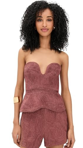 AMUR Women's Nala Bustier Top, Mahogany, 0 | Amazon (US)