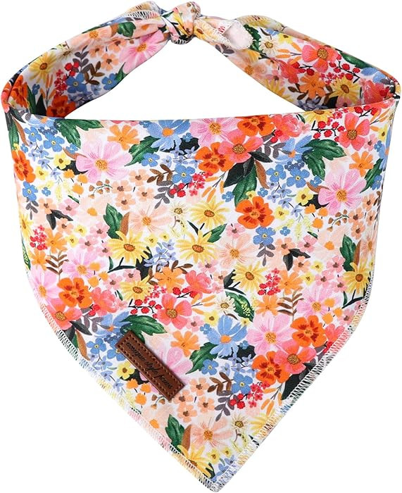 Unique Style Paws Dog Bandanas 1PC Washable Cotton Triangle Dog Scarfs Spring Summer with Colorfu... | Amazon (US)