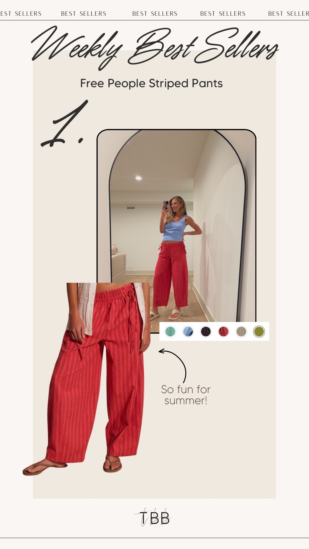 These Free People pants are so fun for the summer! Love the other colors they come in too.

#LTKBump #LTKootd #LTKSeasonal