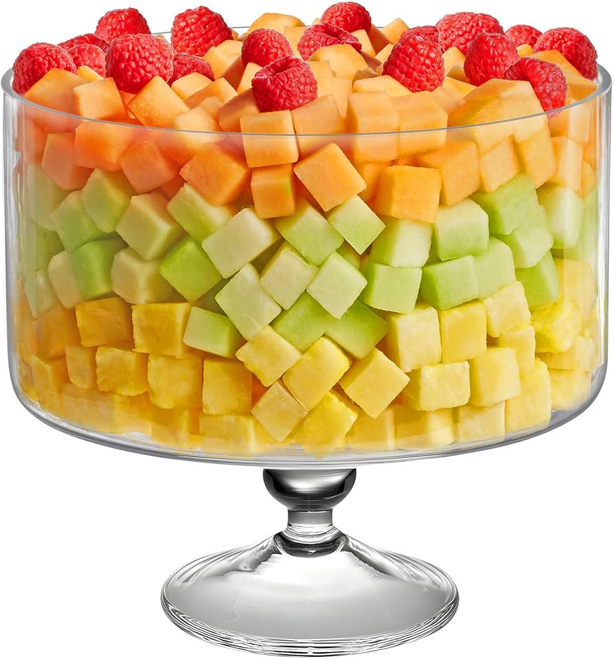 Barski European Beautiful Large 170 oz Trifle Bowl - Glass Trifle Bowl on Pedestal - 5 Quarts - 9... | Amazon (US)