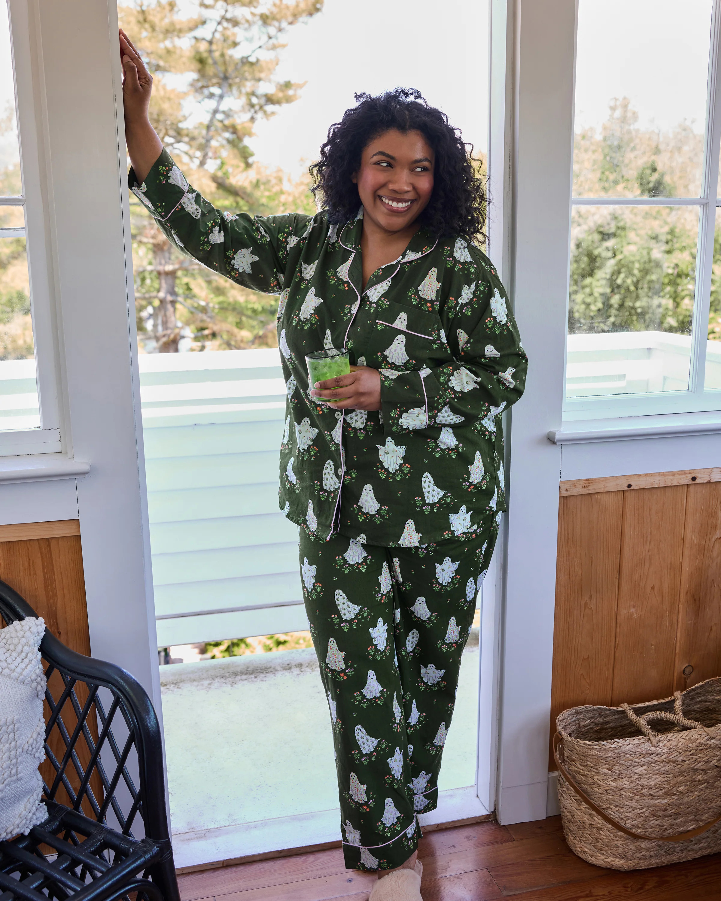 Gardening Ghosts - Long PJ Set - Overgrown Moss | Printfresh
