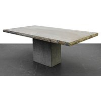 Italian Travertine Concrete Industrial Pedestal Dining Table | Etsy (US)