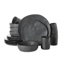 Stone by Mercer Project Hekonda Debossed 16-Piece Dinnerware Set Stoneware | Wayfair North America