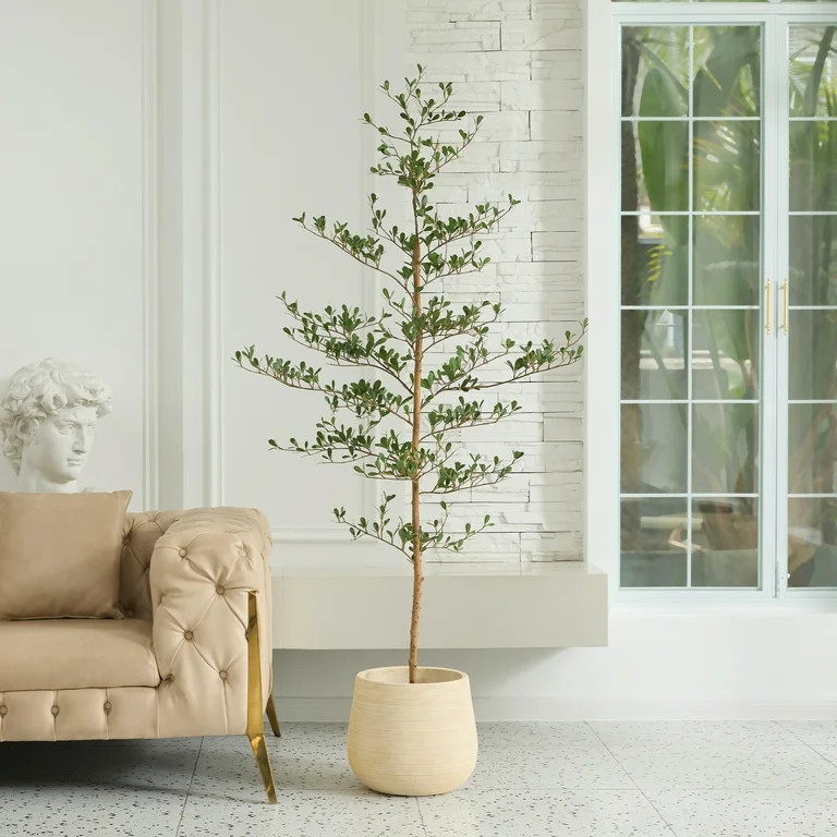 DR.Planzen 6ft Faux Black Olive Tree - Realistic Potted Artificial Tree with Natural Trunk & Silk... | Walmart (US)