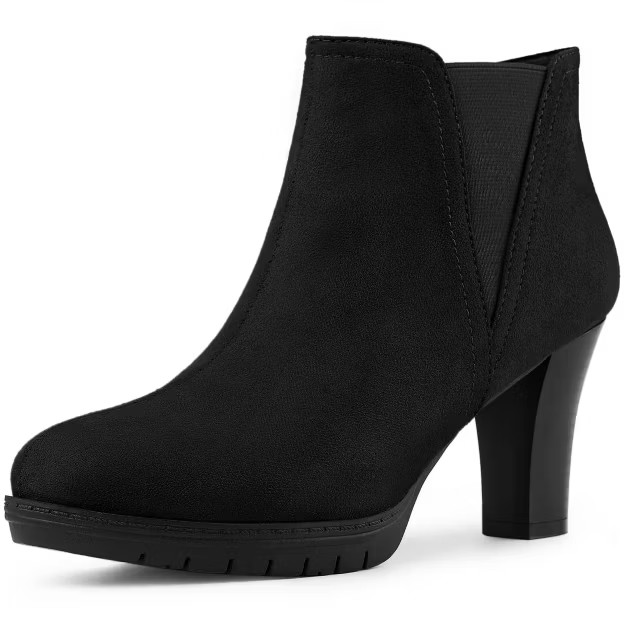 Allegra K Women's Round Toe Block Heels Chelsea Ankle Boots | Target