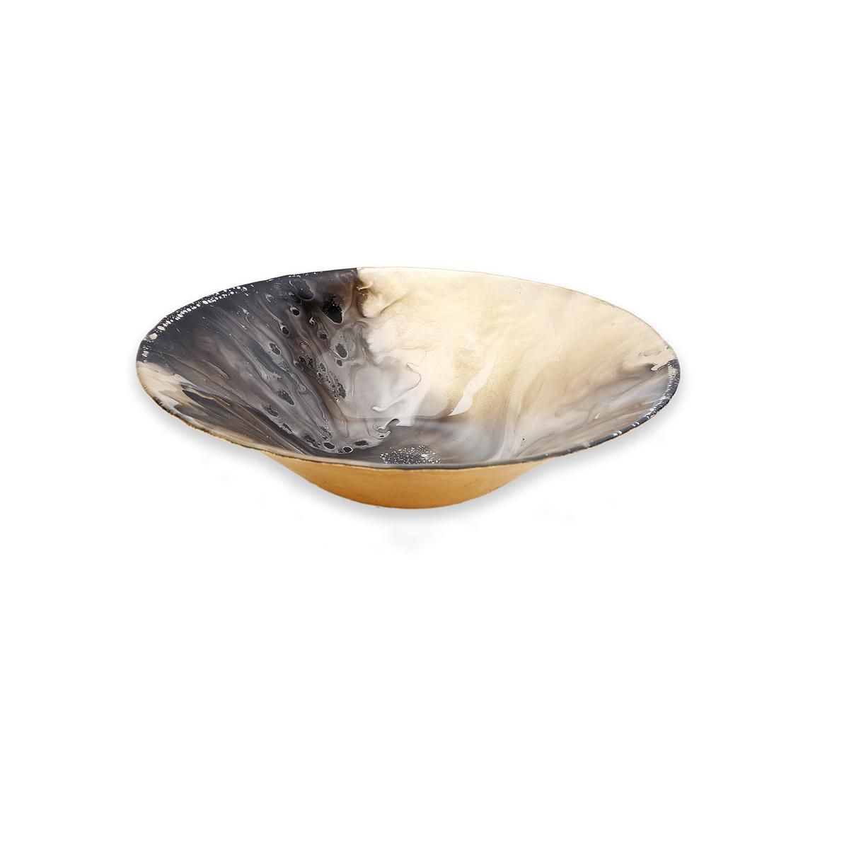 Classic Touch 12"D Gold Marbleized Salad Bowl | Target