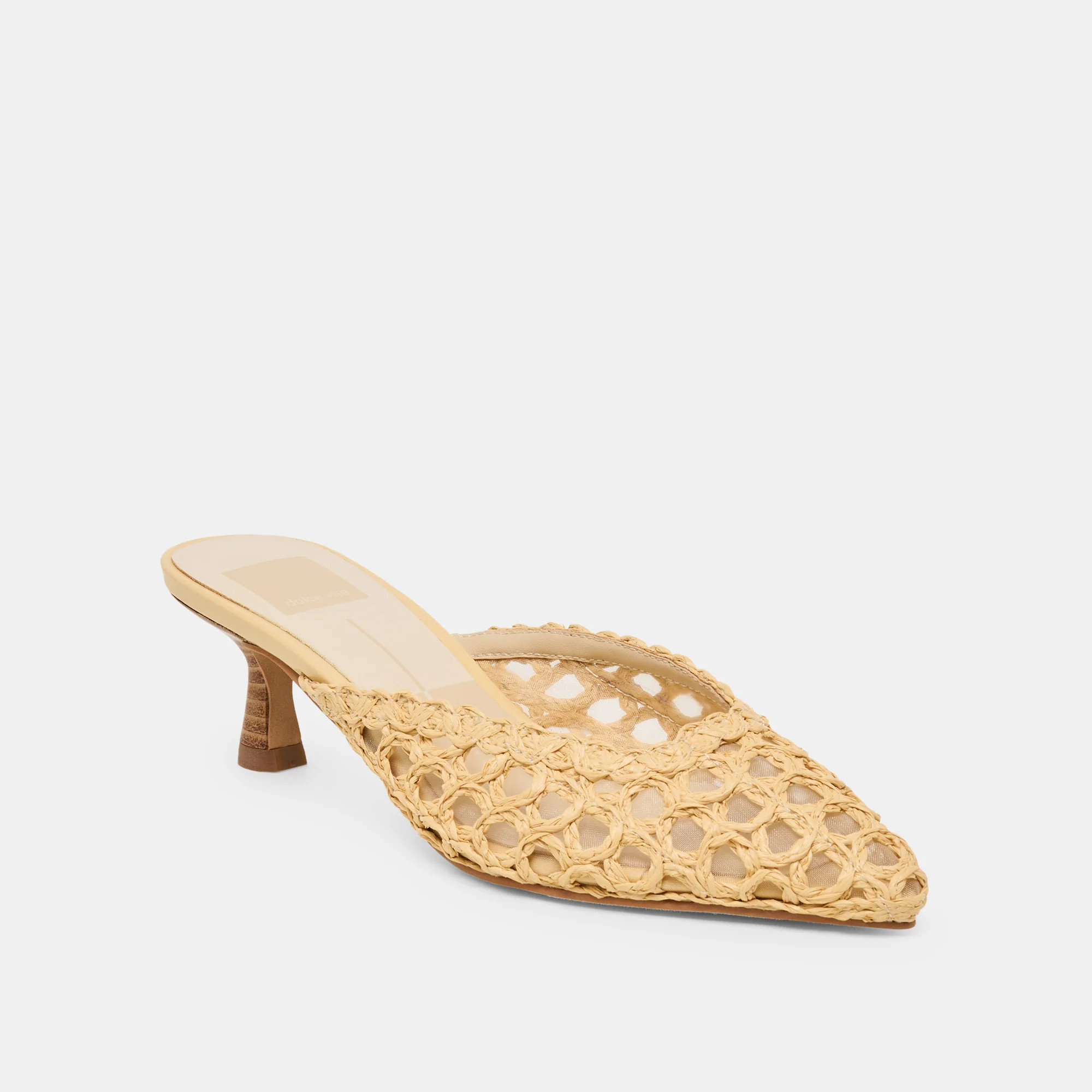 Cleo Loop Heels Natural Raffia | DolceVita.com