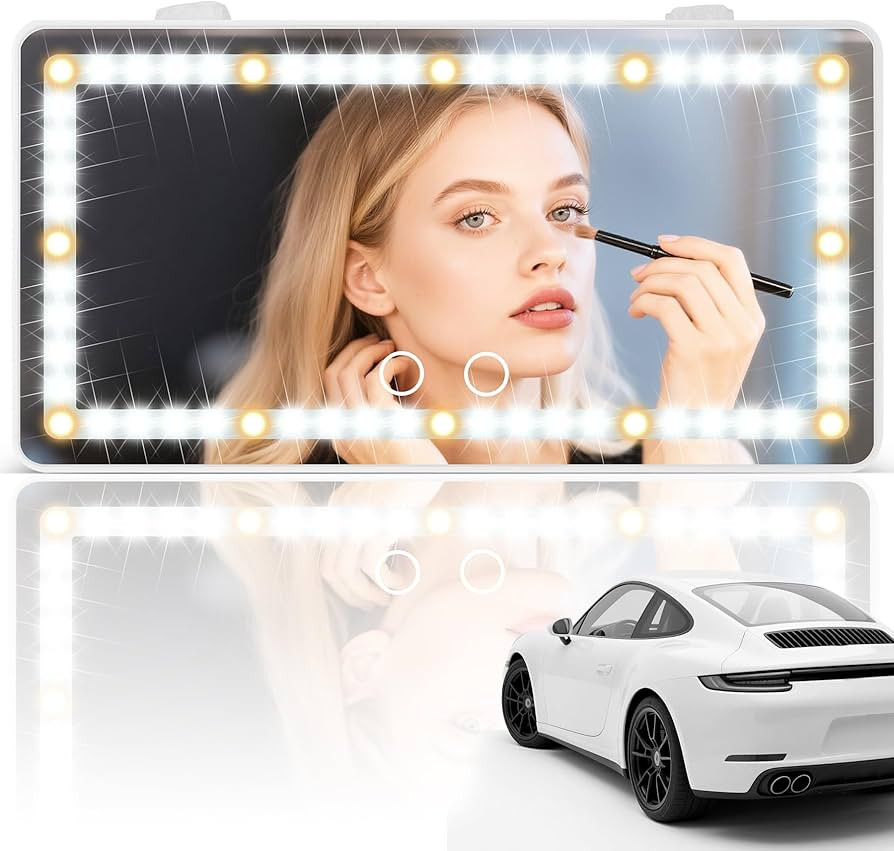 SINGARO Car Sun Visor Vanity Mirror - Rechargeable Makeup Mirror with 60 LEDs, 3 Light Modes & Di... | Amazon (US)