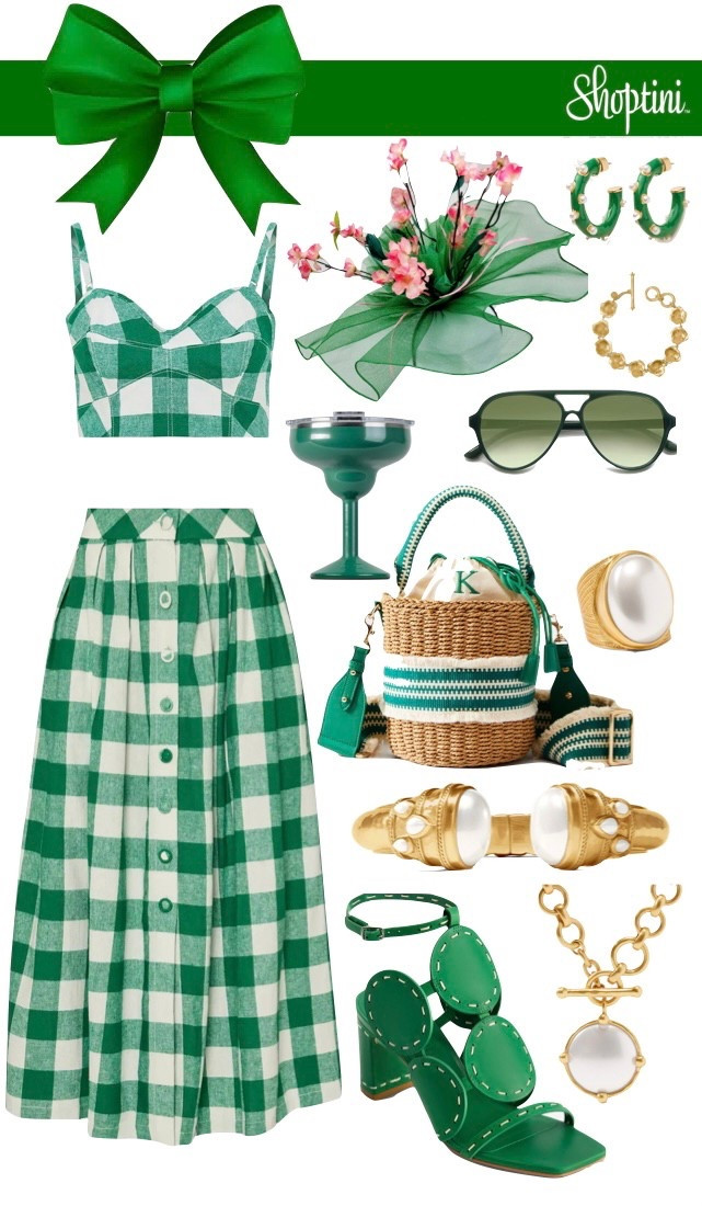Green and ivory check two piece set / Kentucky derby dress / two piece dress / green gingham / gingham set / derby hat / designer fashion / luxury clothing 

#LTKParties #LTKStyleTip #LTKSeasonal