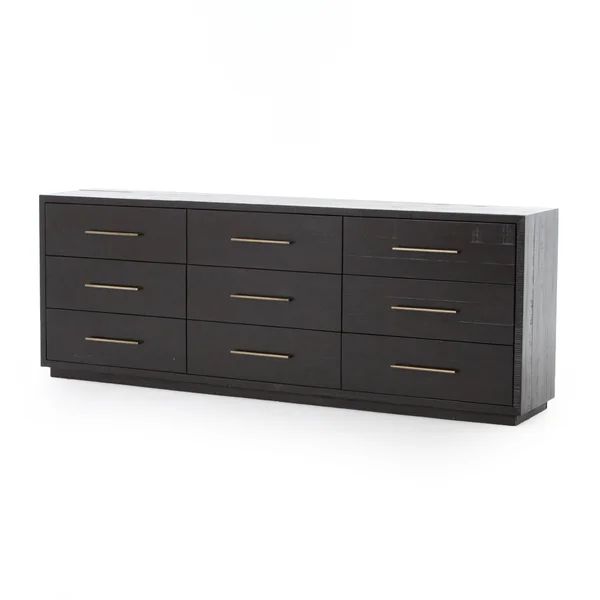 Suki 9 Drawer 88'' W Solid Wood Double Dresser | Wayfair North America