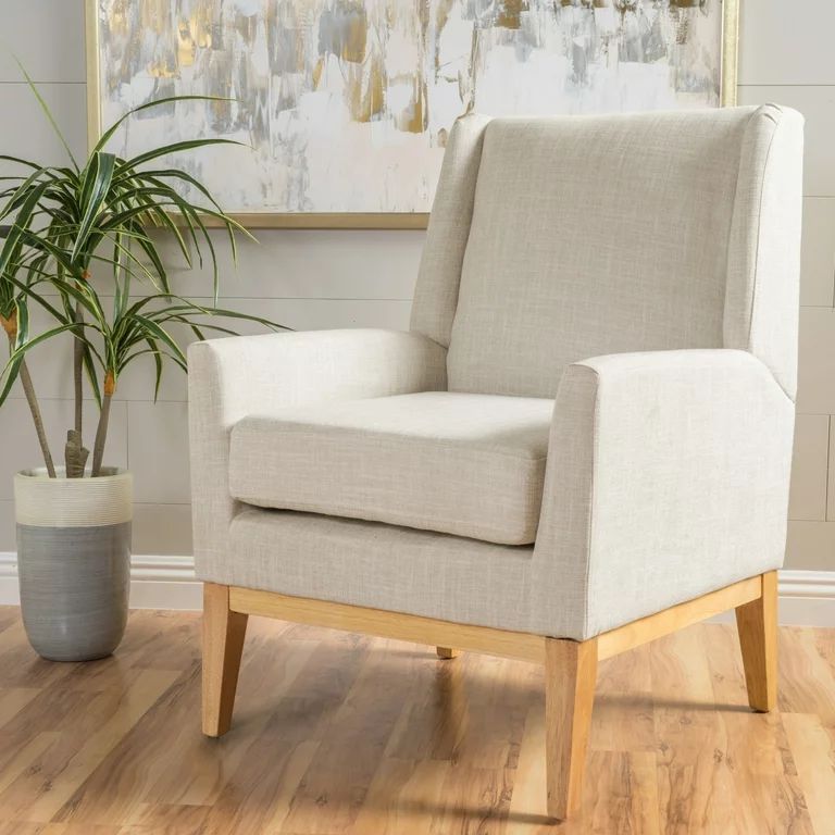 Archibald Fabric Accent Chair, Beige | Walmart (US)