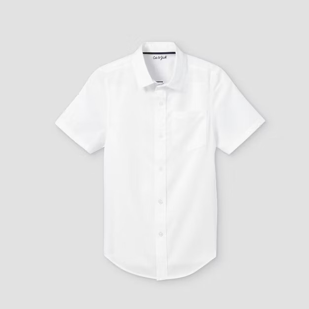 Boys' Button-Down Stretch Oxford Short Sleeve Shirt - Cat & Jack™ | Target