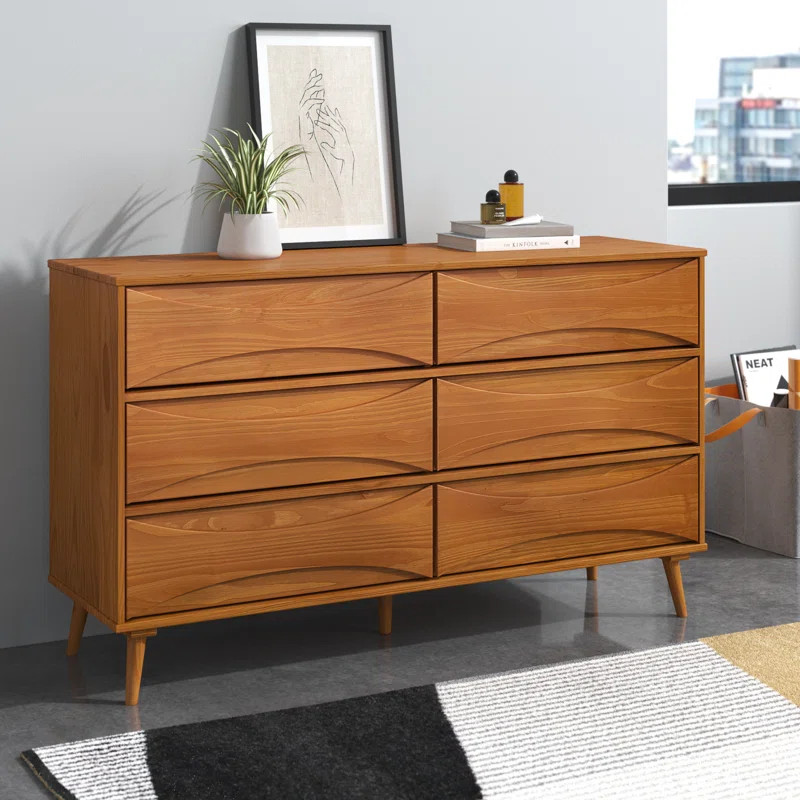 Amoakuh 6 Drawer Solid Wood Double Dresser | Wayfair North America