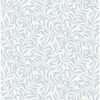 Blue Wisley Vinyl Peel and Stick Wallpaper Roll | The Home Depot