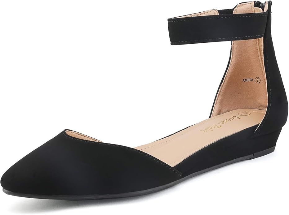 DREAM PAIRS Amiga Women's Low Wedge Flats Shoes | Amazon (US)