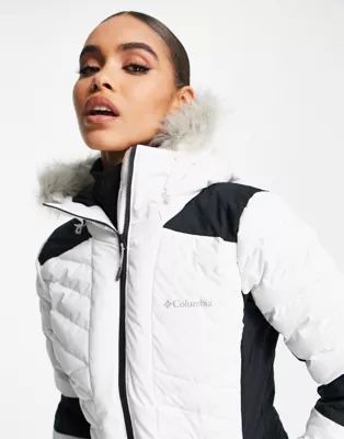 Columbia Bird Mountain insulated ski jacket in white/black | ASOS | ASOS (Global)