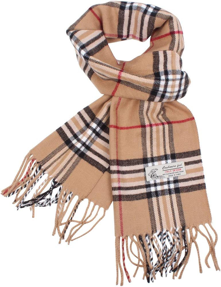 Plaid Cashmere Feel Classic Soft Luxurious Winter Scarf For Men Women | Amazon (US)