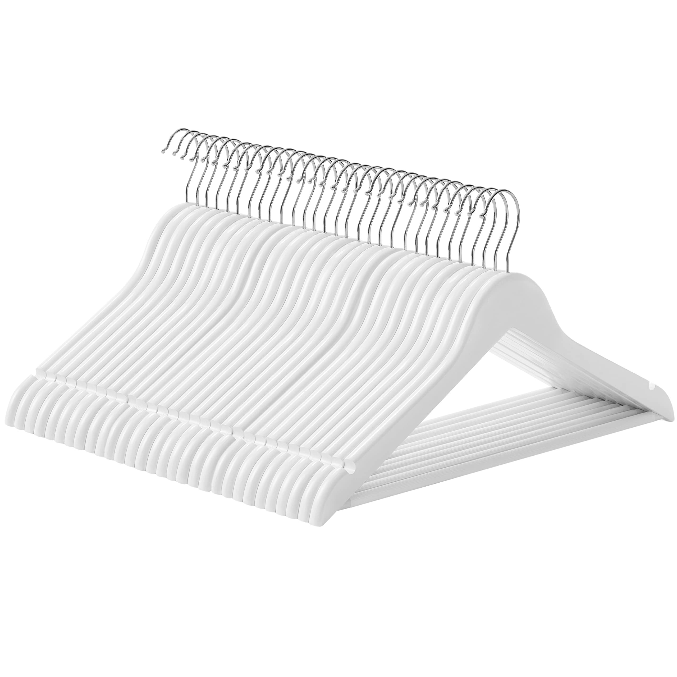 SONGMICS Wooden Hangers, Set of 30, Coat Hangers, Clothes Hangers, with Shoulder Notches, Anti-Sl... | Amazon (UK)