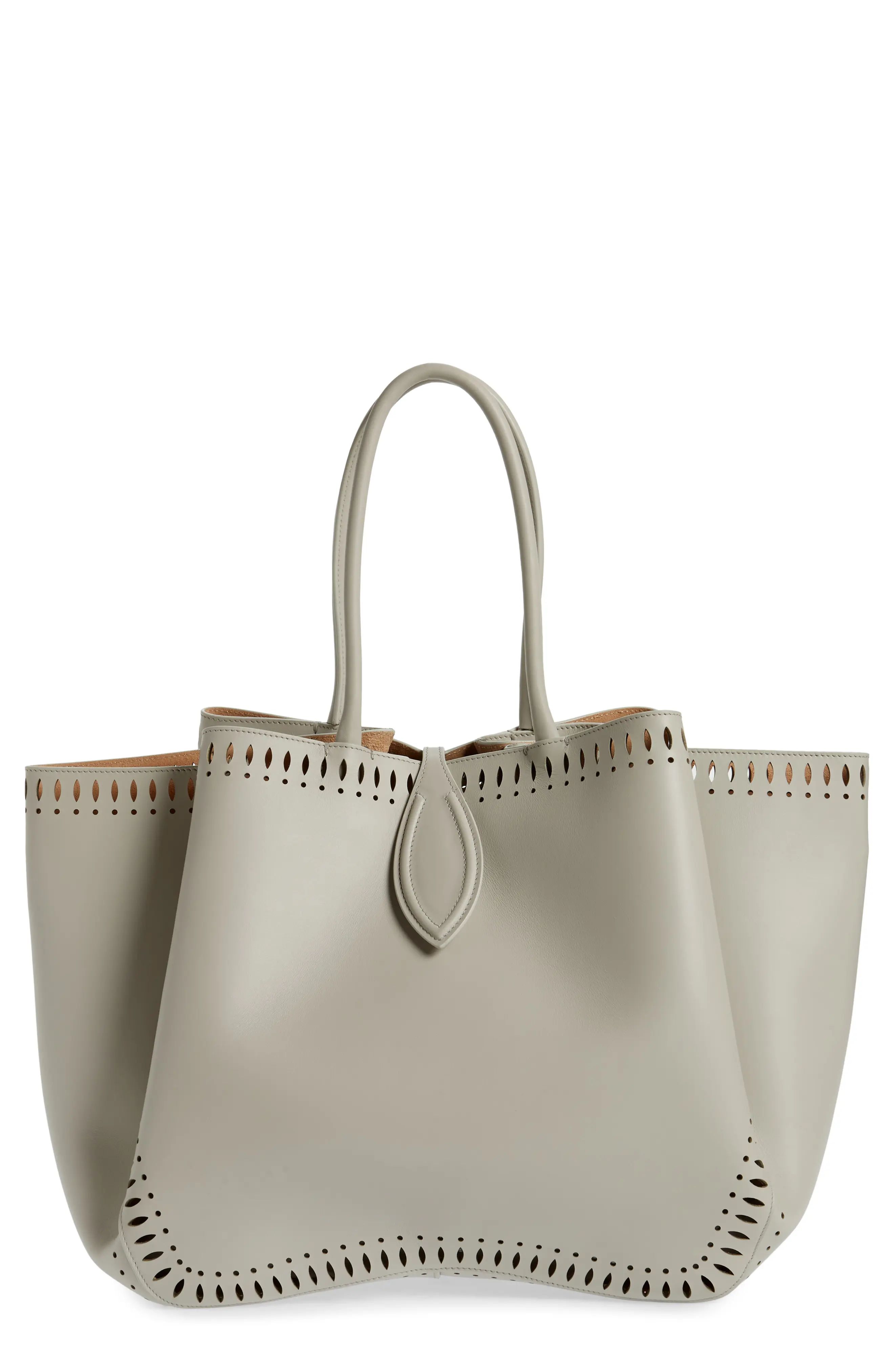 Alaia Angele 20 Leather Top Handle Bag in Perle at Nordstrom | Nordstrom